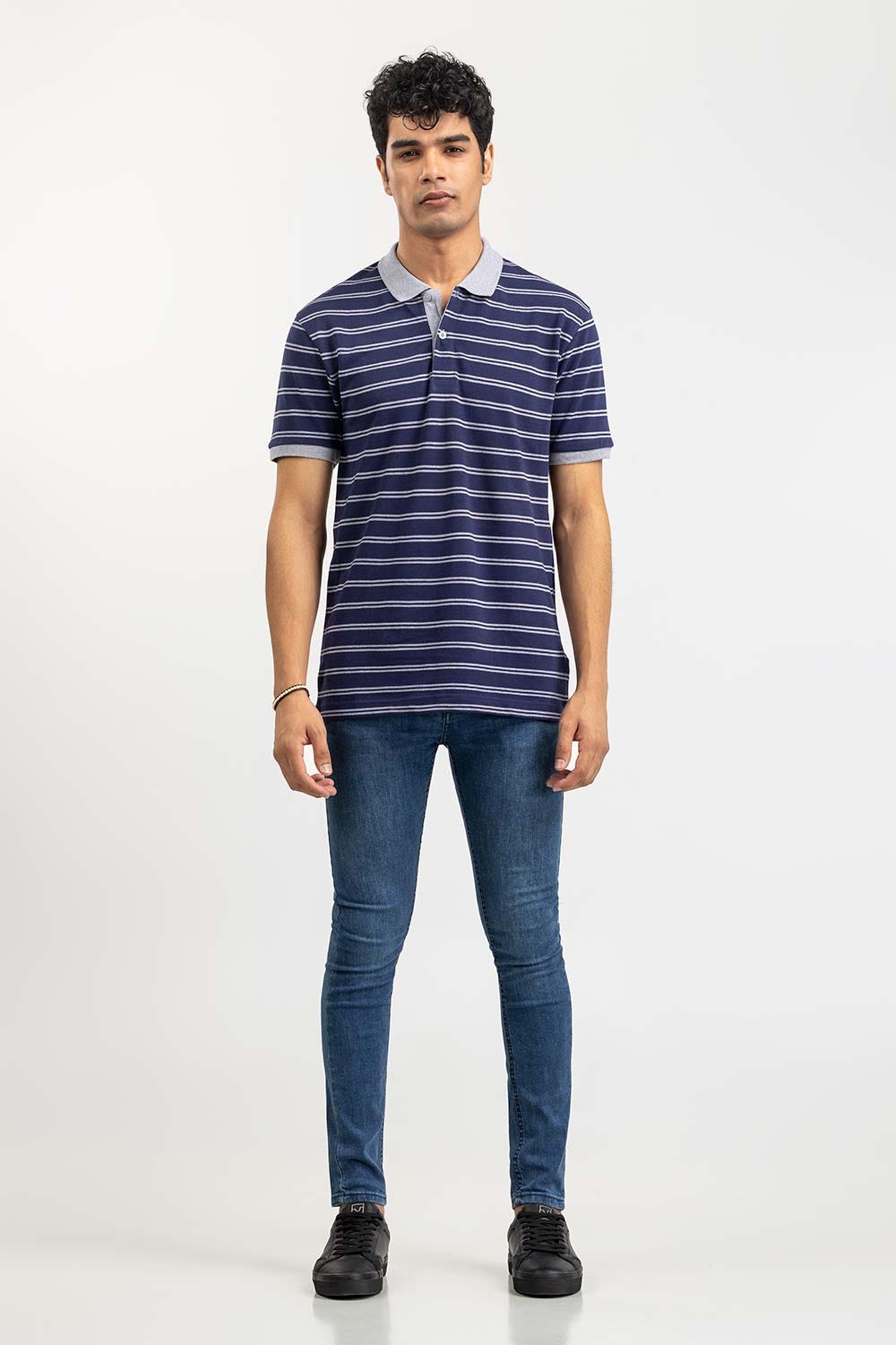 Navy Yarn Dyed Polo PKP-YD-D81