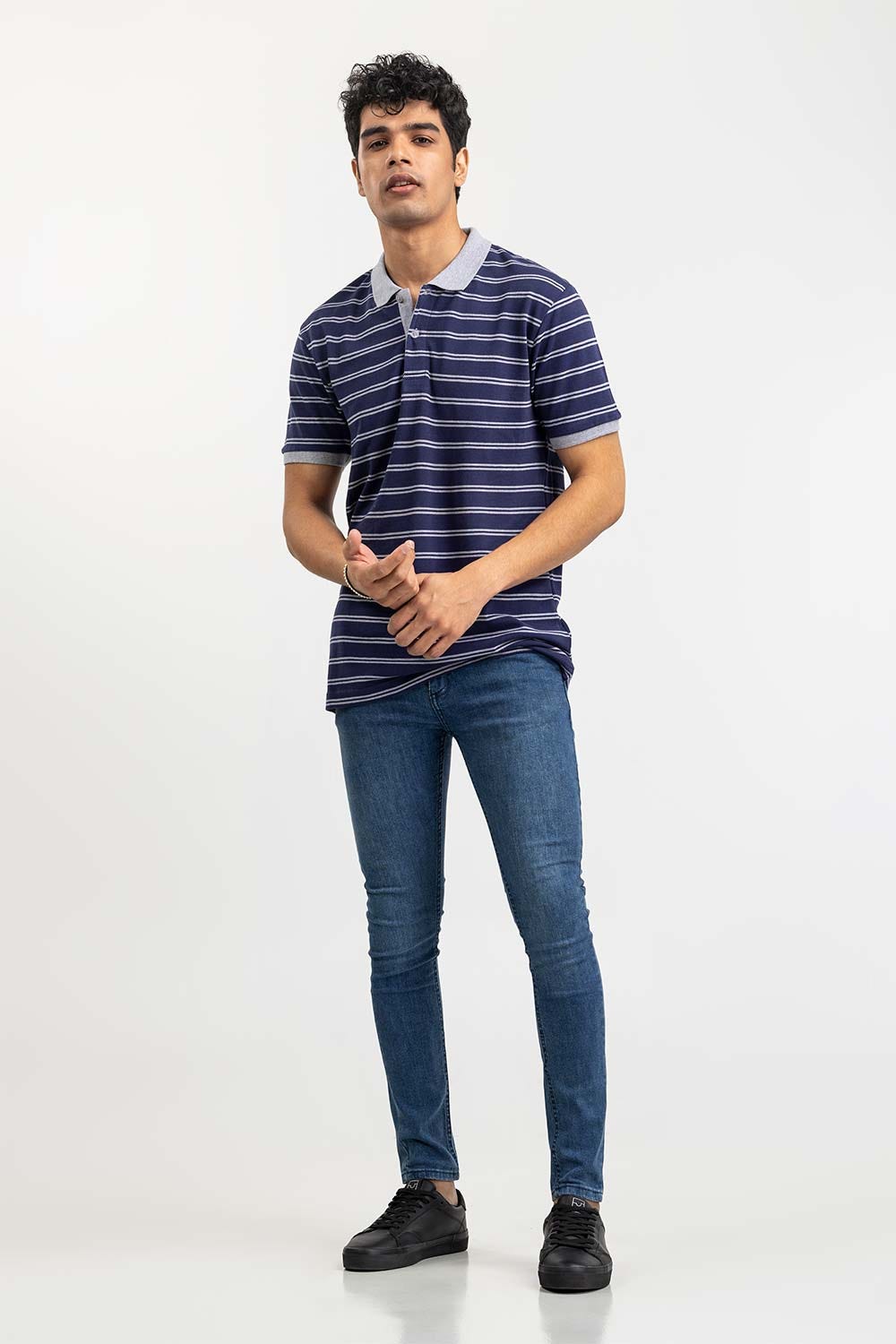 Navy Yarn Dyed Polo PKP-YD-D81