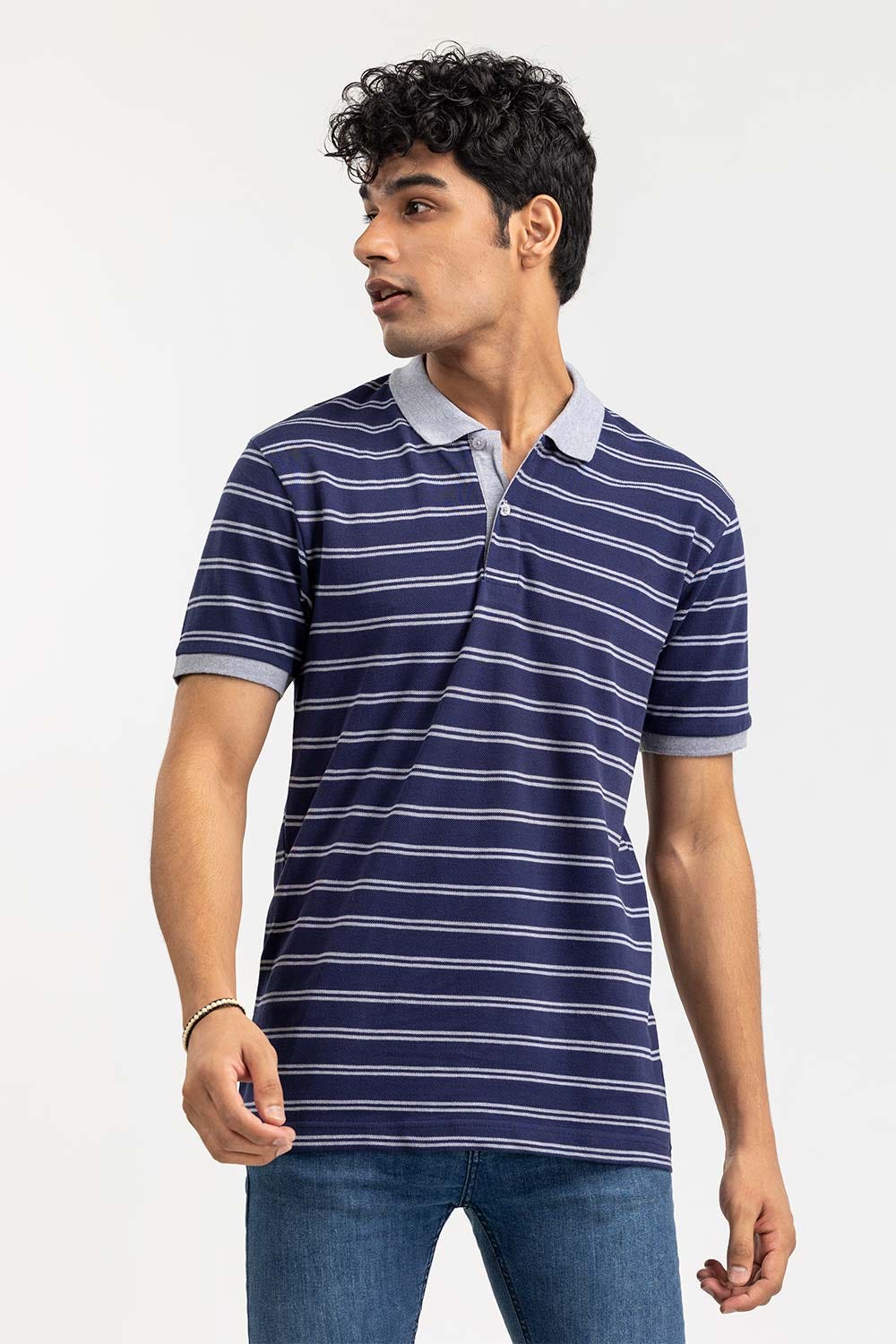 Navy Yarn Dyed Polo PKP-YD-D81