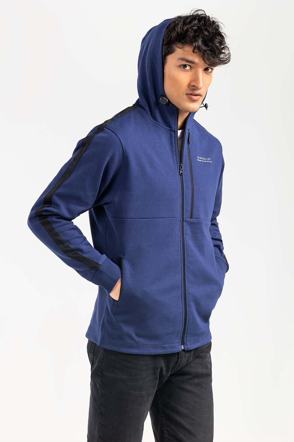 Navy  Zipper Hoddie JKT-HZJ-D46-02