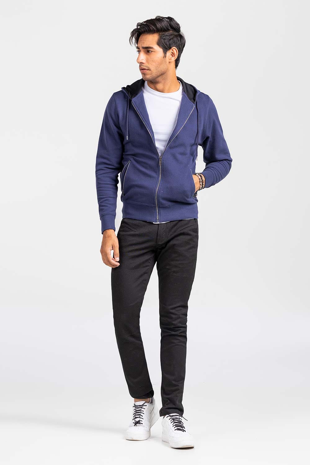 Navy Zipper Hoddie JKT-HZJ-D50-01