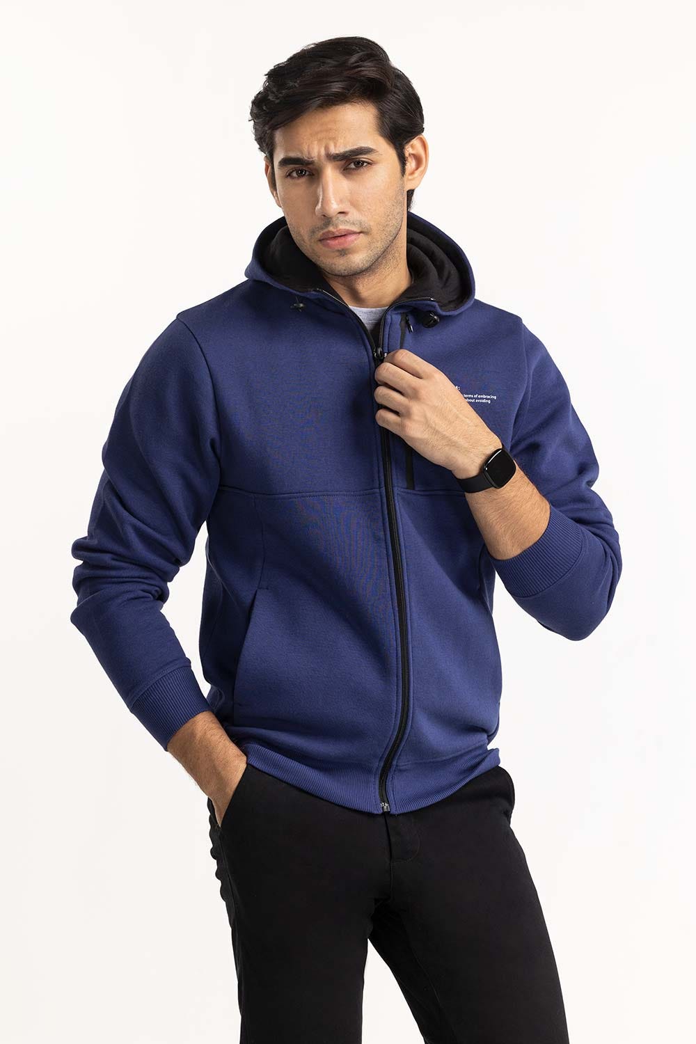 Navy ZipUp Hoodie JKT-KNTHZ22-041