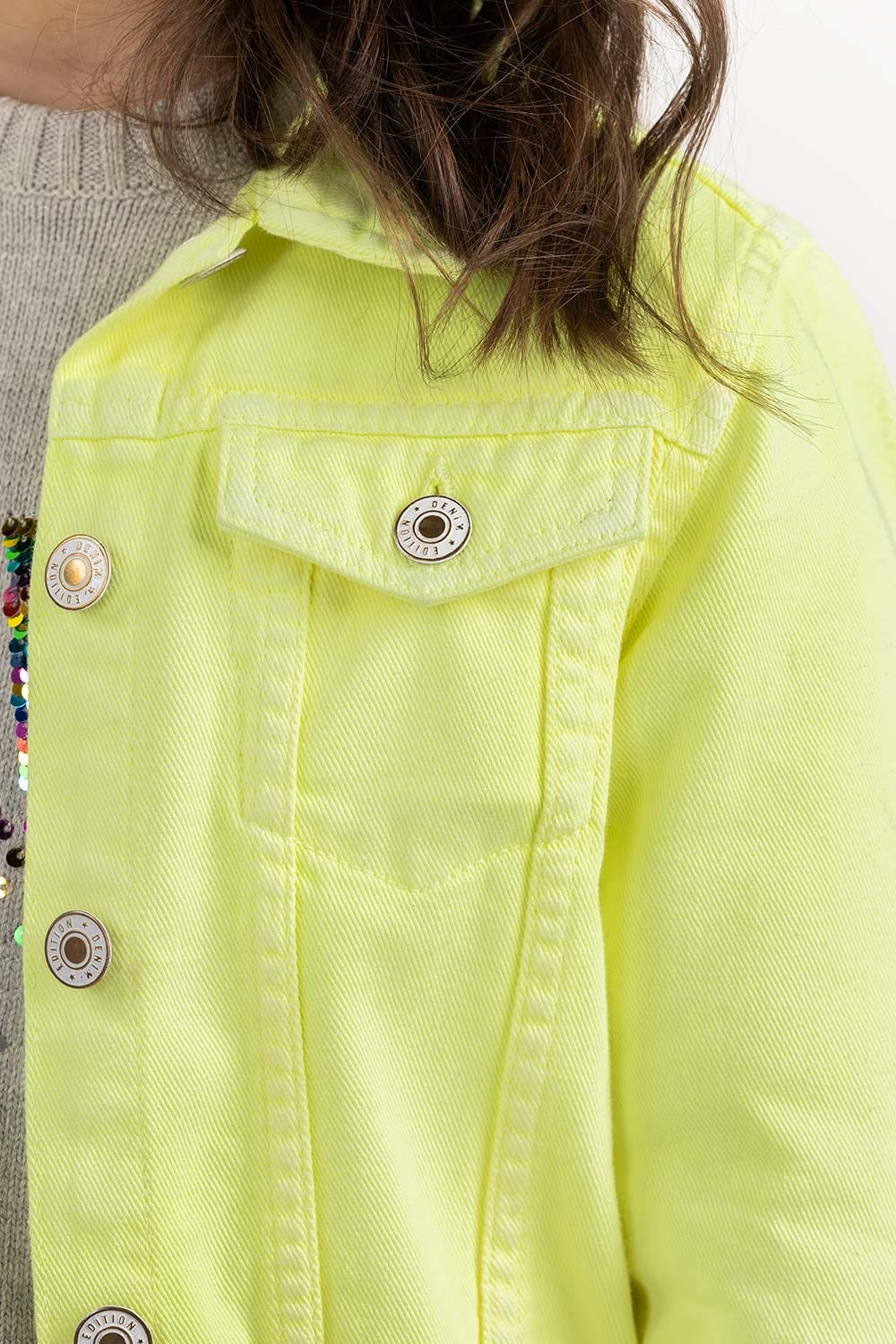 Girls Non Denim Sharp Green Jacket 224-410-052 B