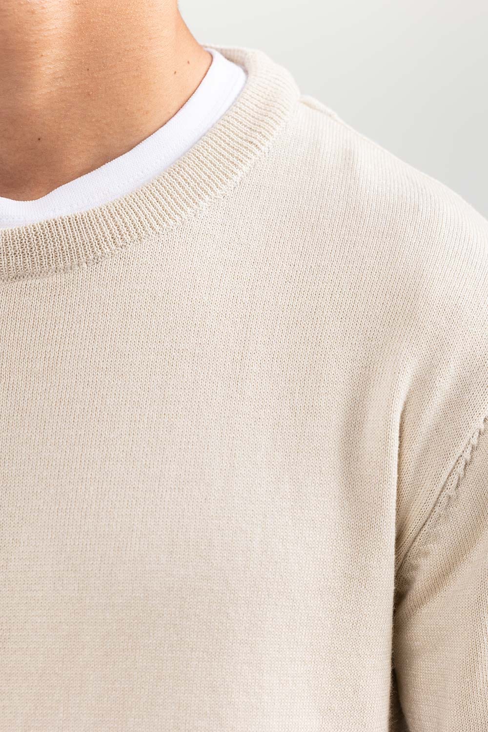 Oatmeal Basic Sweater FS-SWT-D33-02