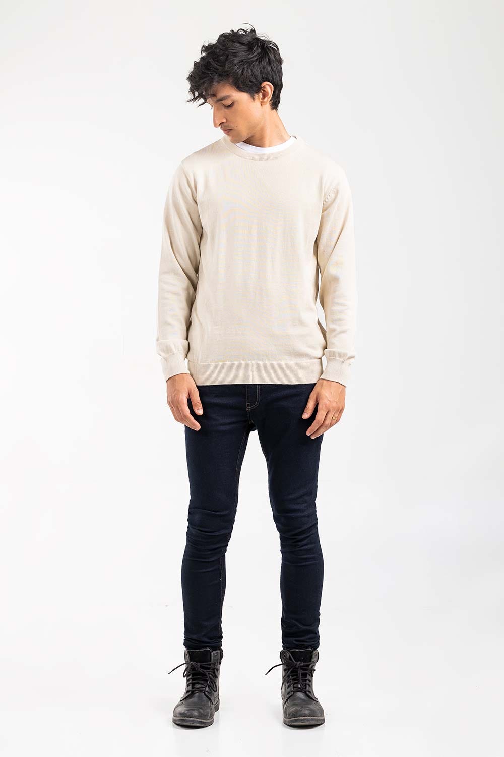 Oatmeal Basic Sweater FS-SWT-D33-02