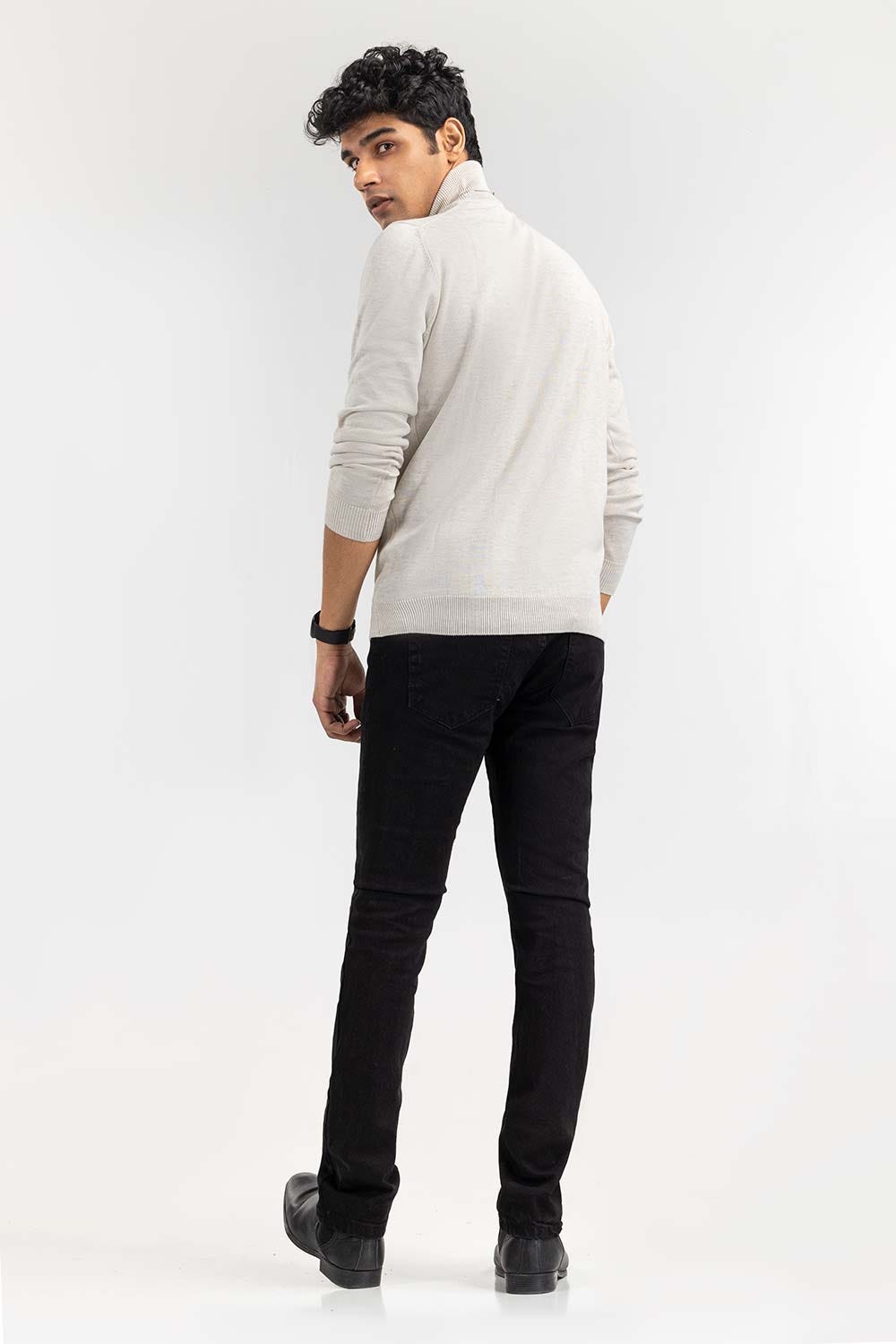 Oatmeal Basic Turtle Neck Sweater SWT-BFSTN-22-003