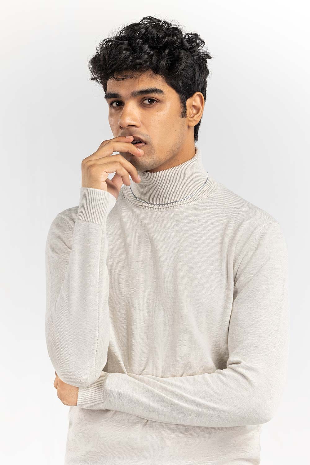 Oatmeal Basic Turtle Neck Sweater SWT-BFSTN-22-003
