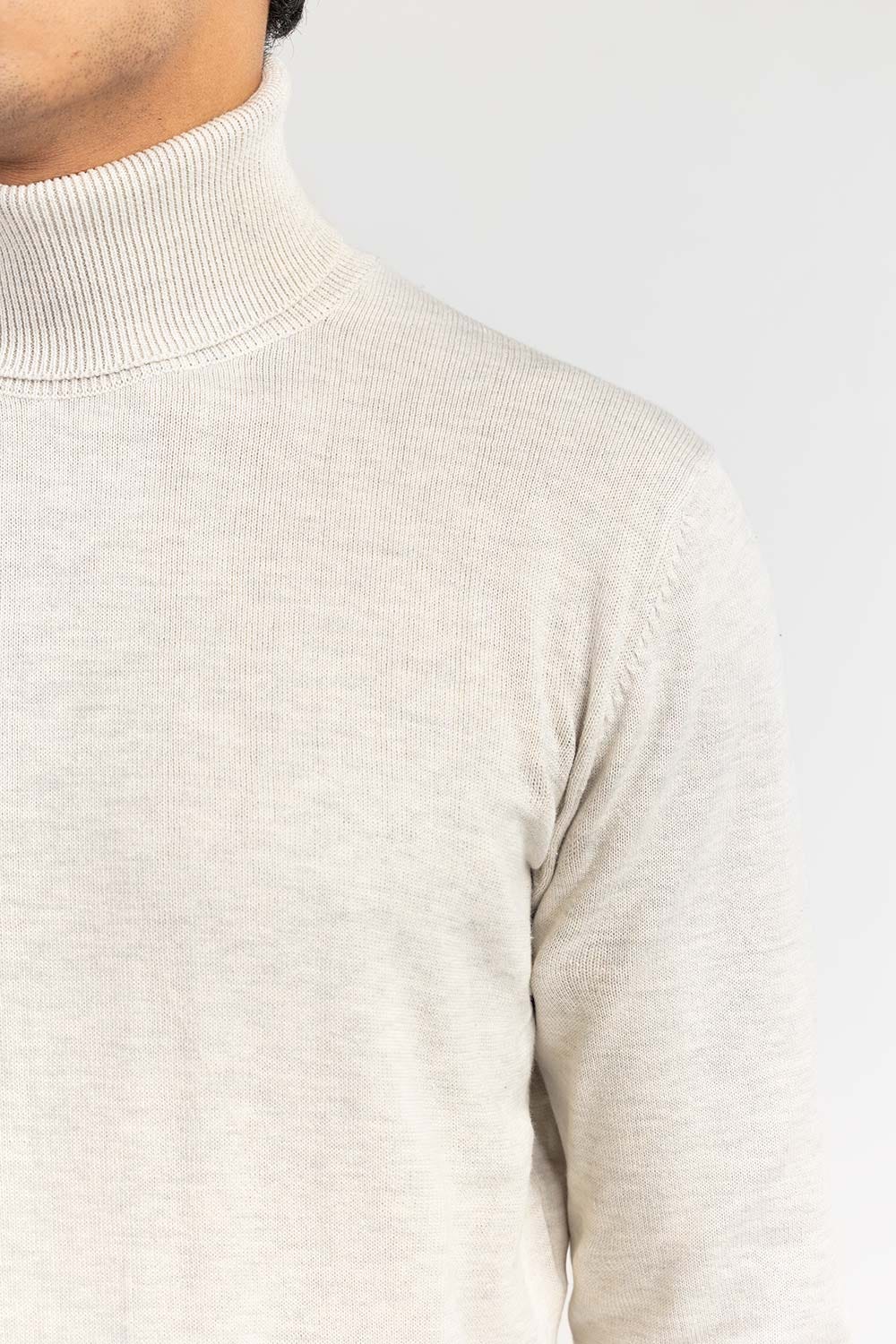 Oatmeal Basic Turtle Neck Sweater SWT-BFSTN-22-003