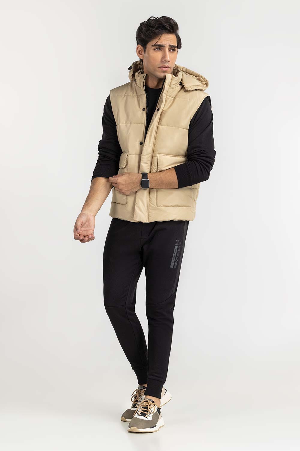 Off-White Puffer Gilet with Hoodie JKT-WVST22-006