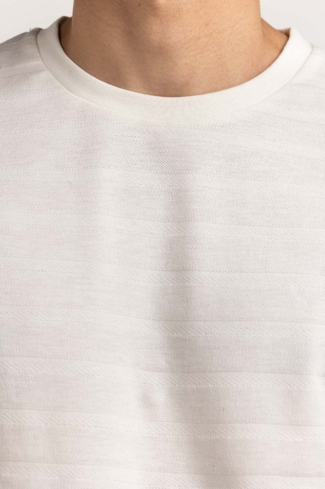 Off White Jacquard Tee TS-CNJQ24-092