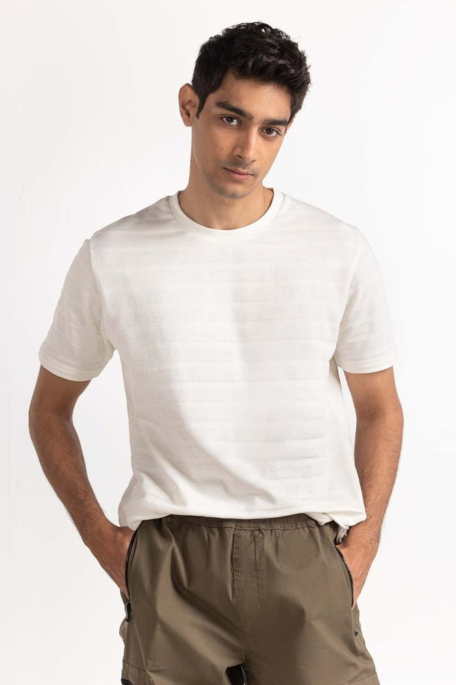 Off White Jacquard Tee TS-CNJQ24-092