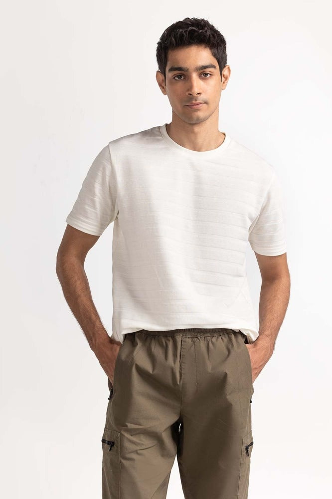 Off White Jacquard Tee TS-CNJQ24-092