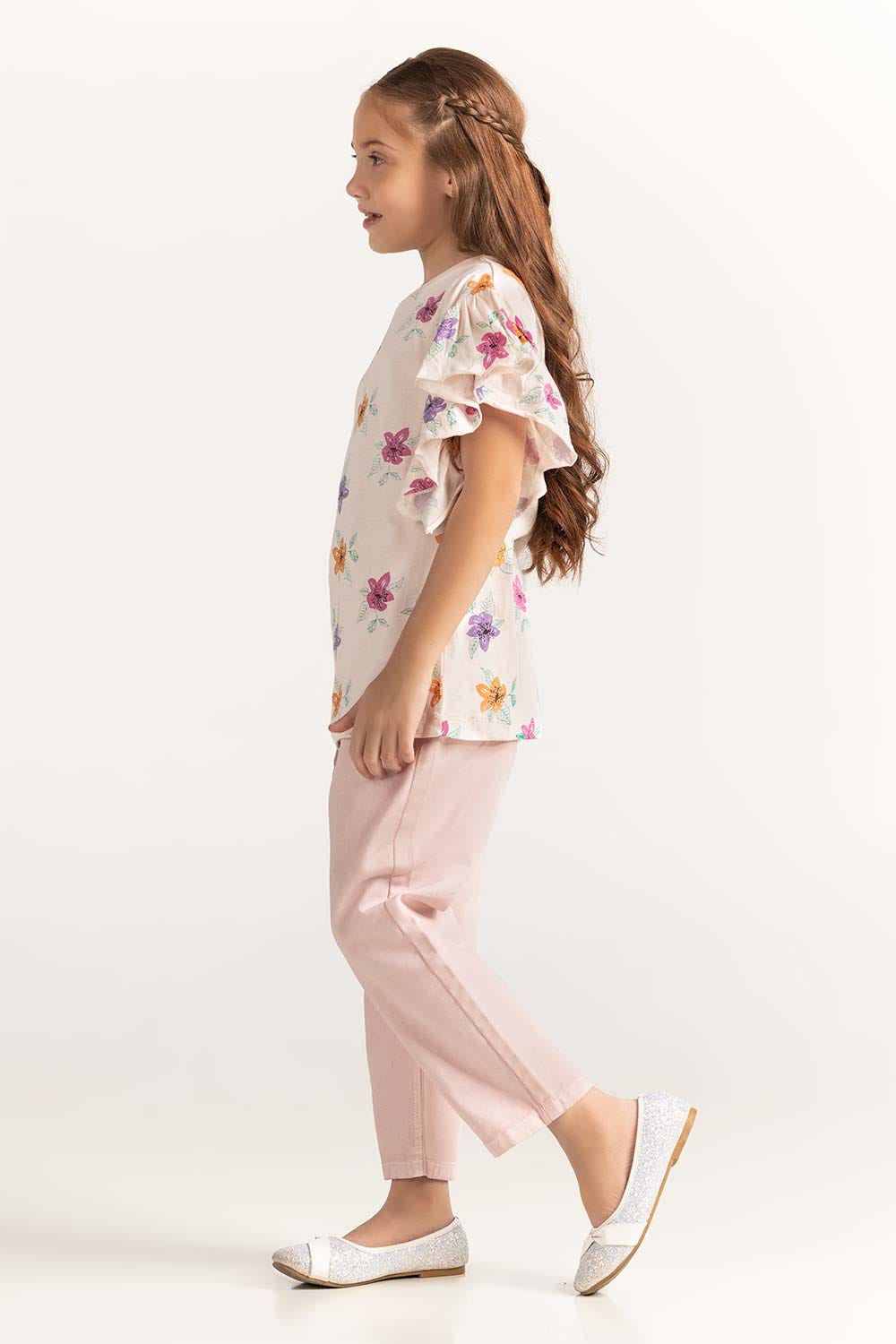 Off White Junior Girl Knit Printed Tee JG-TS-SS24-031