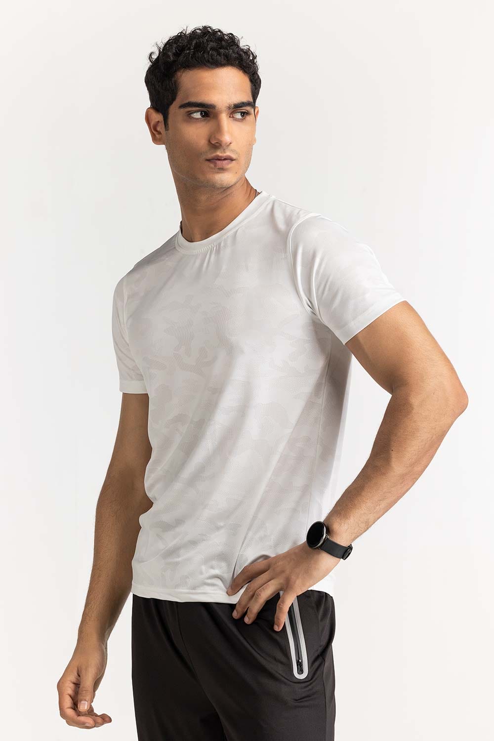 Off White Textured Tee AW-TS24-002