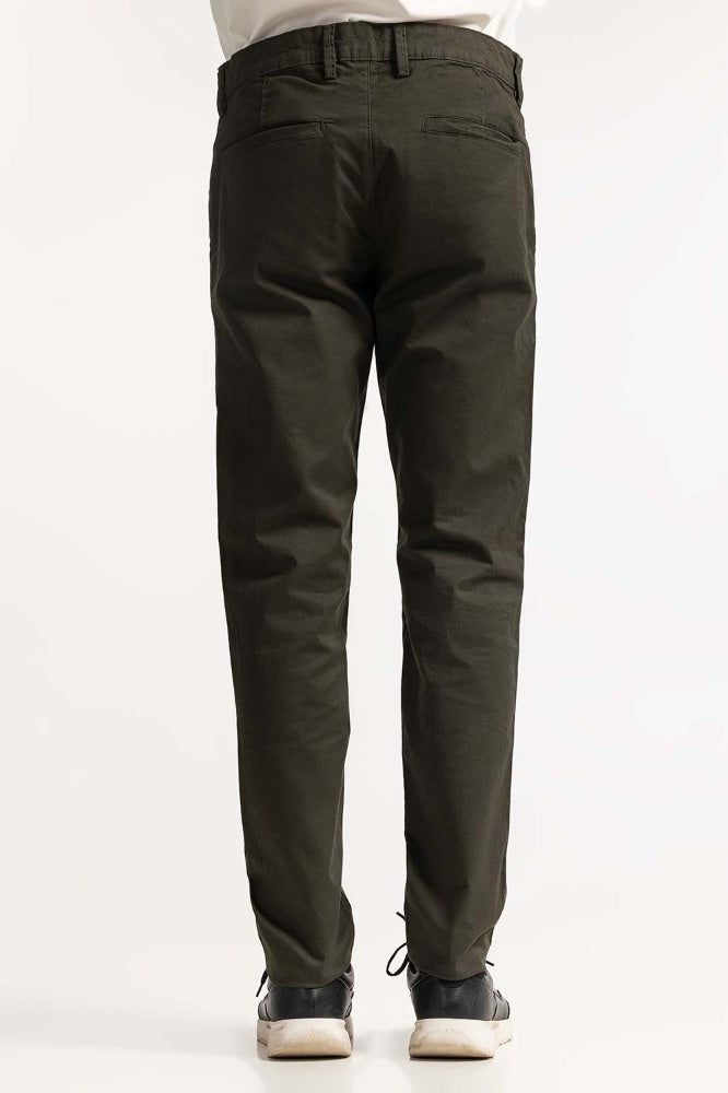 Olive Basic Khaki Pant MNTRCSS24026