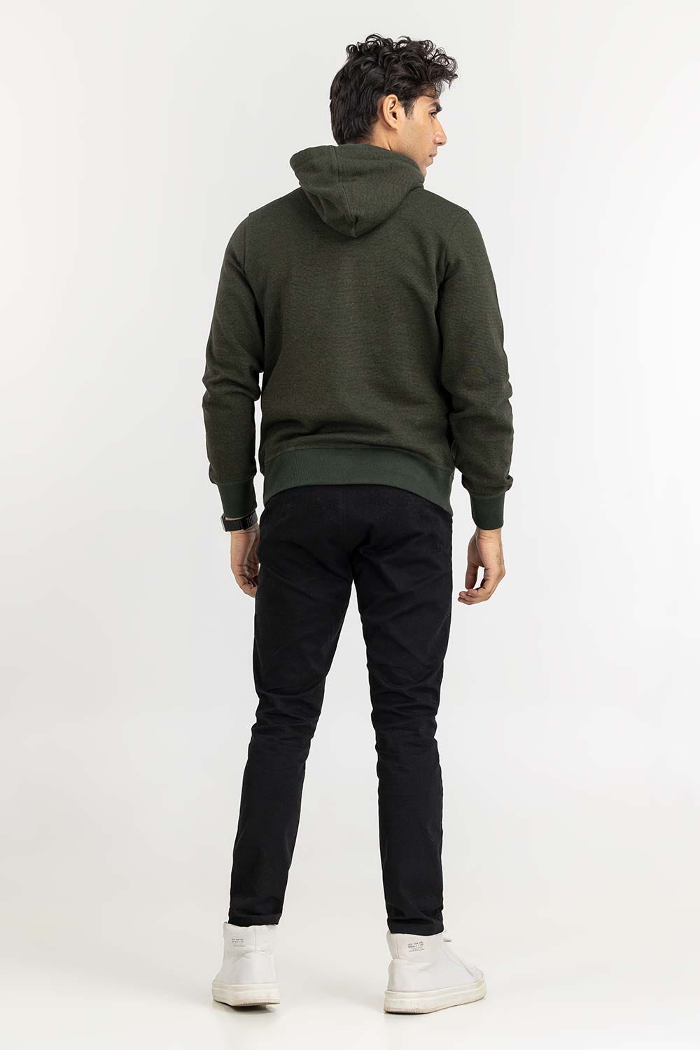 Olive Basic Stripper Pull Over Hoodie JKT-KNTPOH22-092