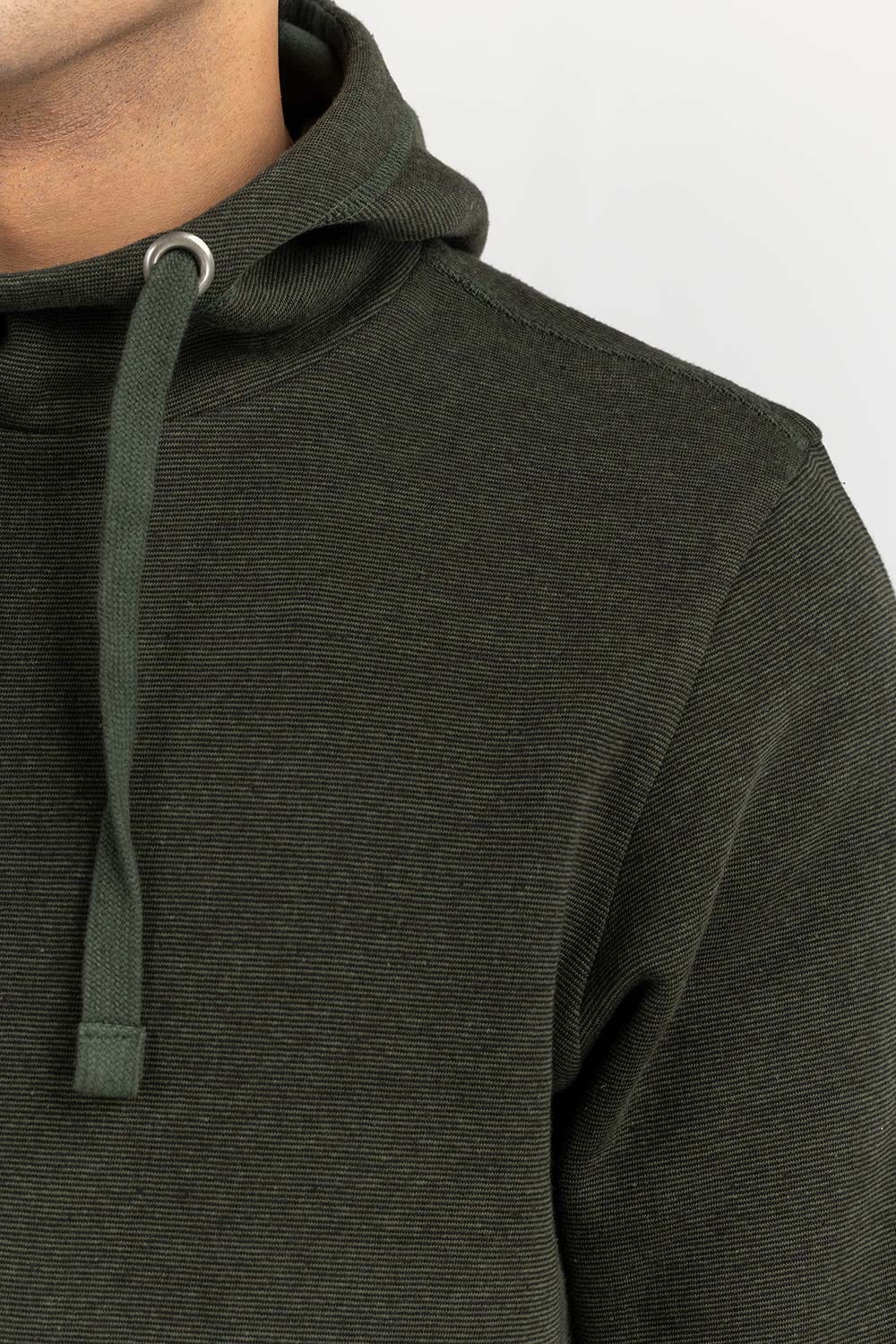 Olive Basic Stripper Pull Over Hoodie JKT-KNTPOH22-092