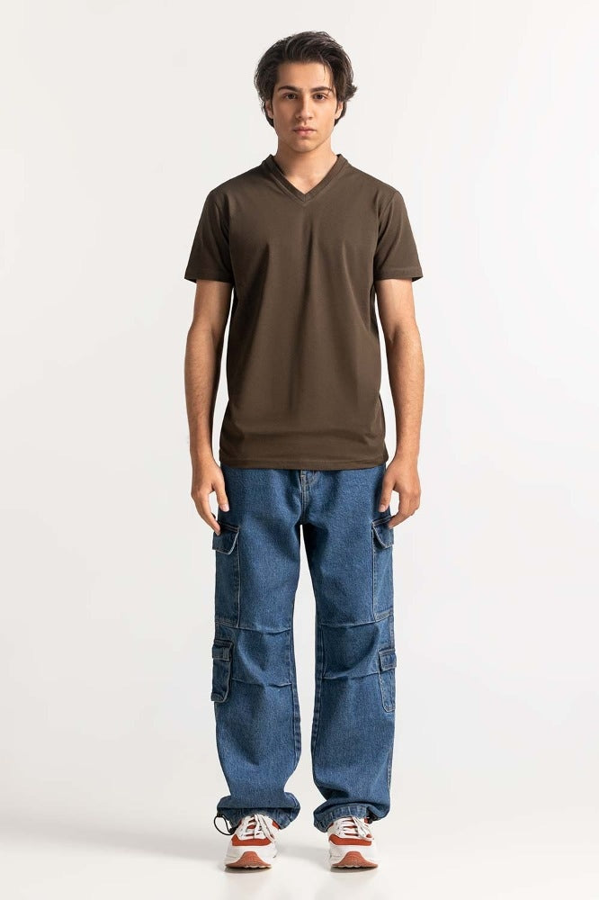 Olive Basic V-Neck Muscle Tee TS-VNSJ24-033