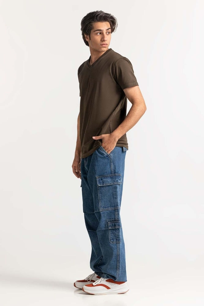 Olive Basic V-Neck Muscle Tee TS-VNSJ24-033