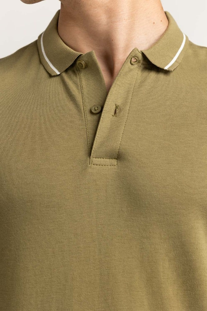 Olive Fashion Polo MN-PS-TP-S24-613