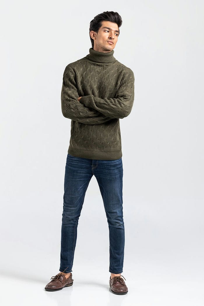 Olive Fashion Sweater FS-SWT-ACR-FD-431-01