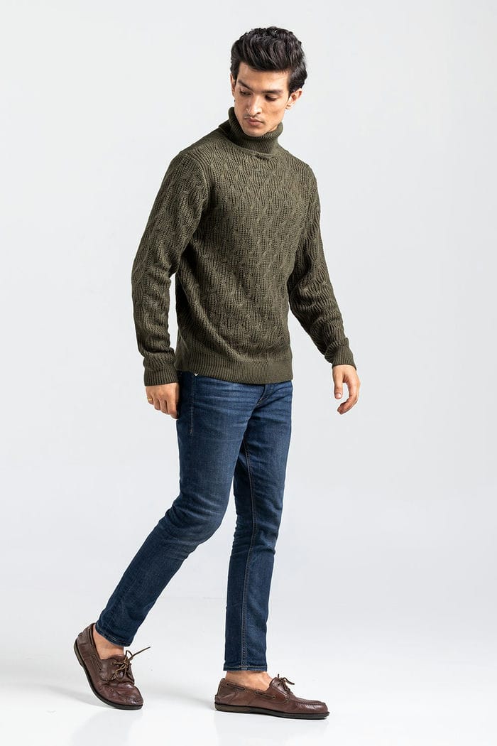 Olive Fashion Sweater FS-SWT-ACR-FD-431-01