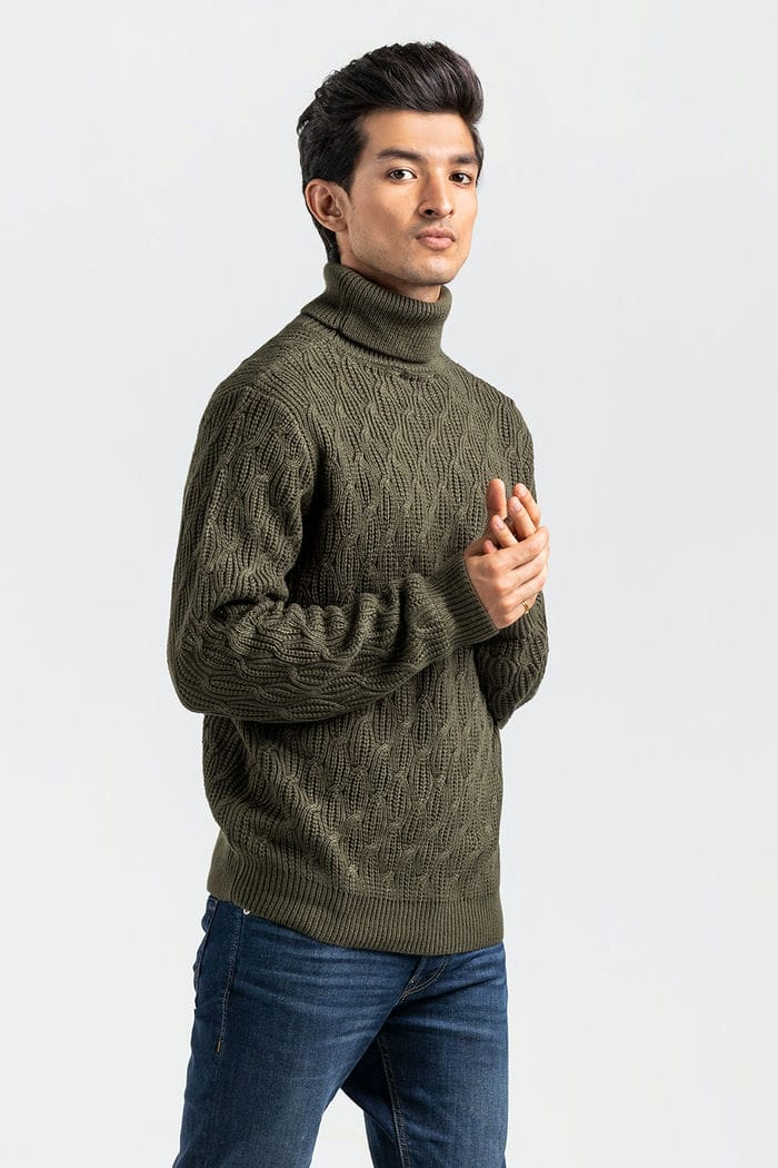 Olive Fashion Sweater FS-SWT-ACR-FD-431-01