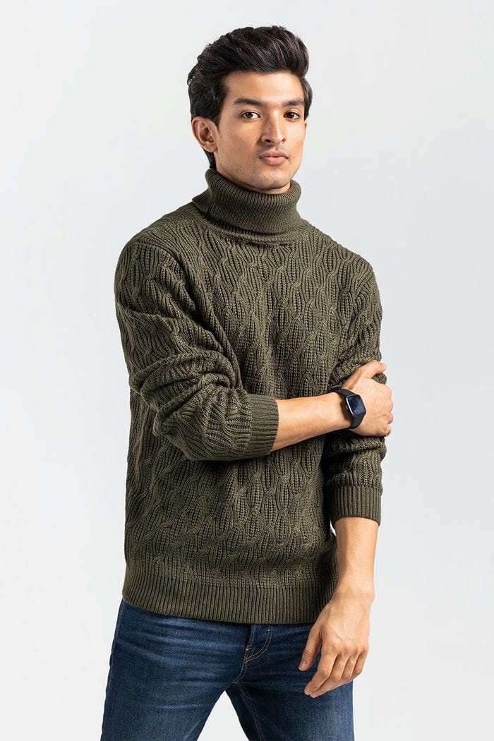 Olive Fashion Sweater FS-SWT-ACR-FD-431-01