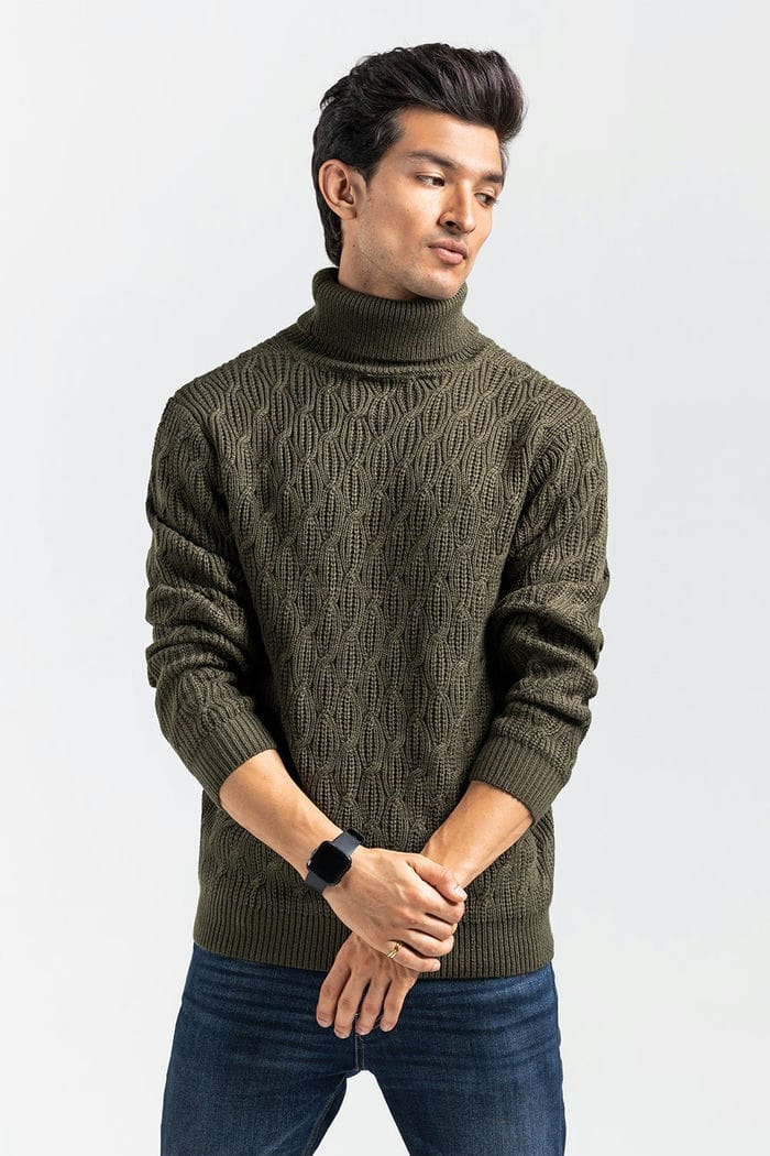 Olive Fashion Sweater FS-SWT-ACR-FD-431-01