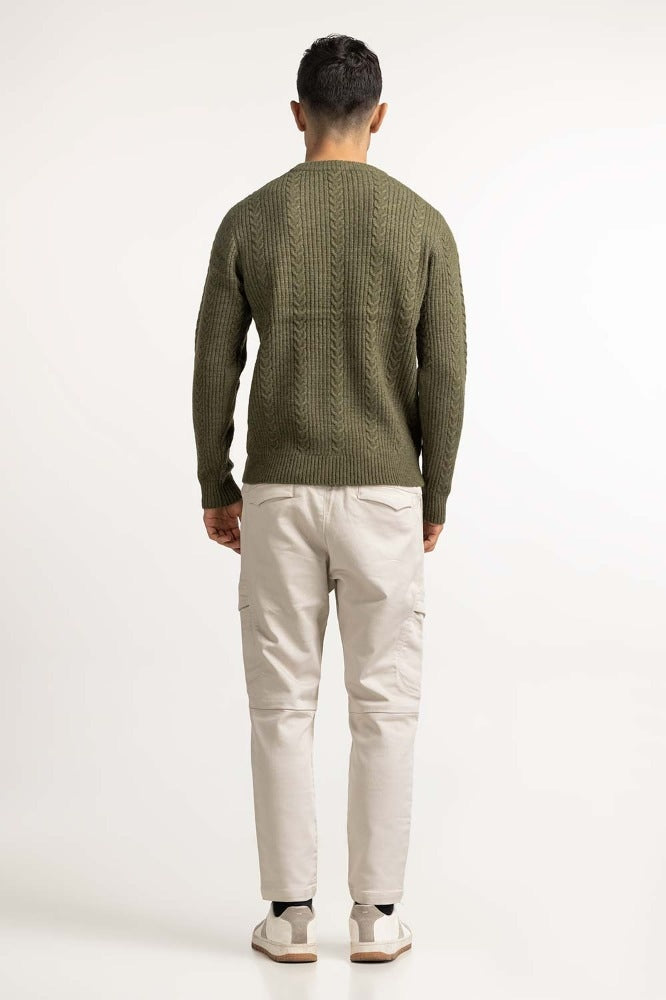 Olive Fashion Sweater MN-SWT-WS23-069