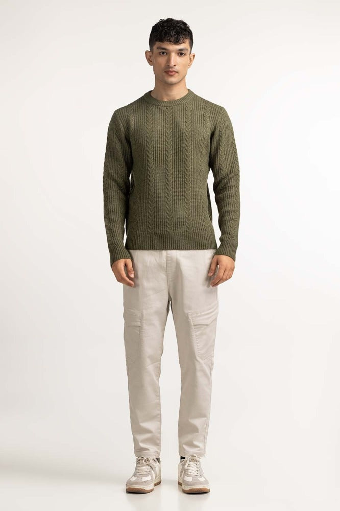 Olive Fashion Sweater MN-SWT-WS23-069