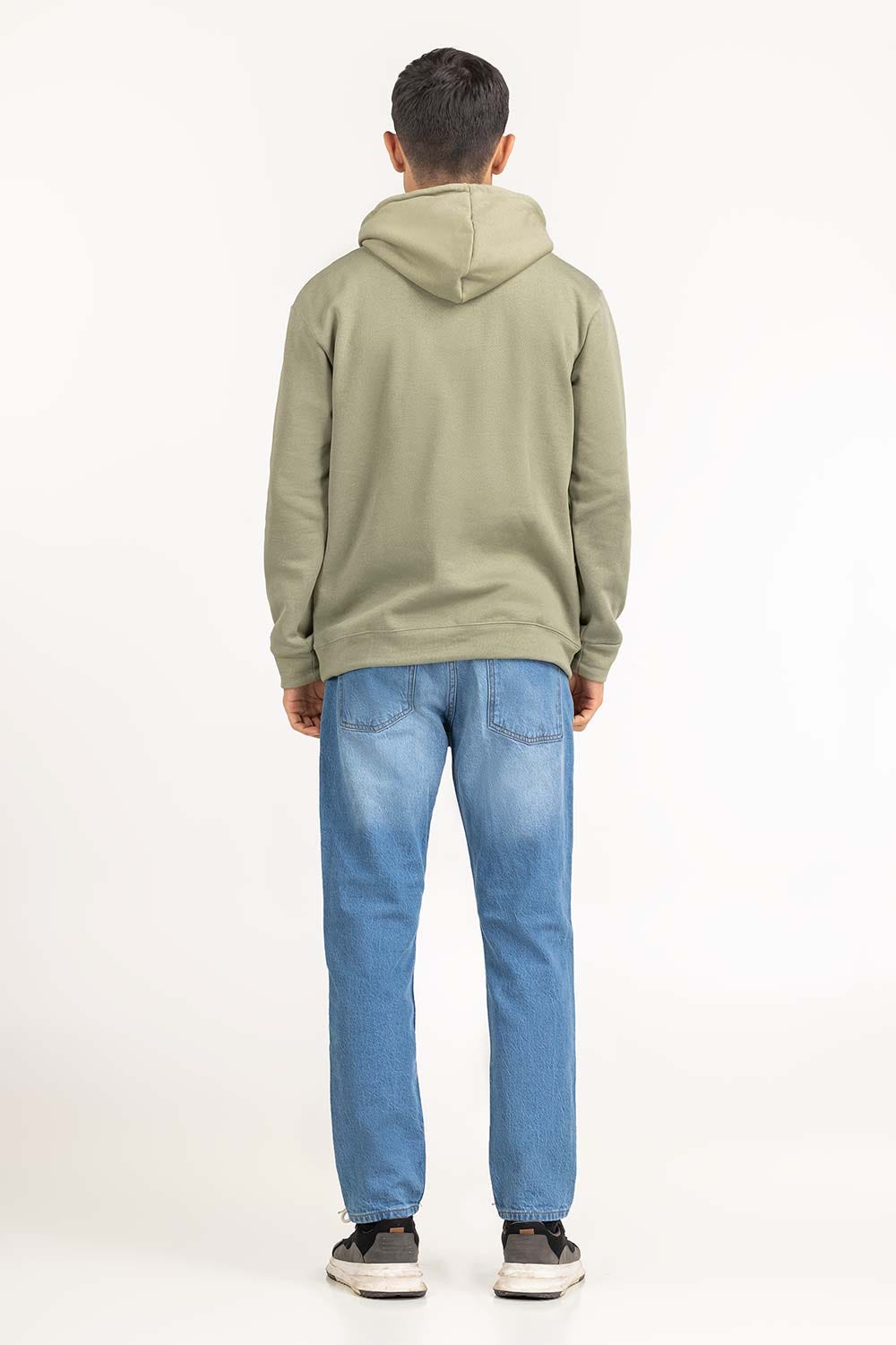 Olive Knit Hoodie 224-112-011 A