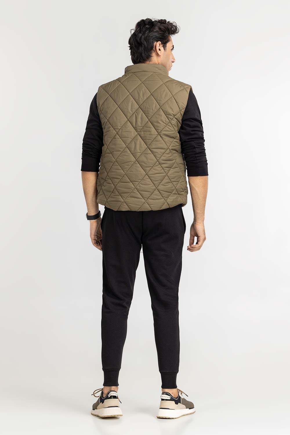 Olive Quilted Gilet JKT-WVST22-026