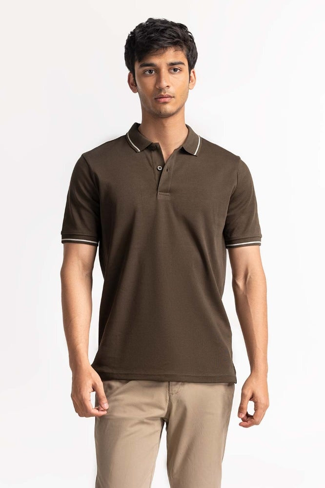 Olive Tipped Polo PS-FSHN24-044