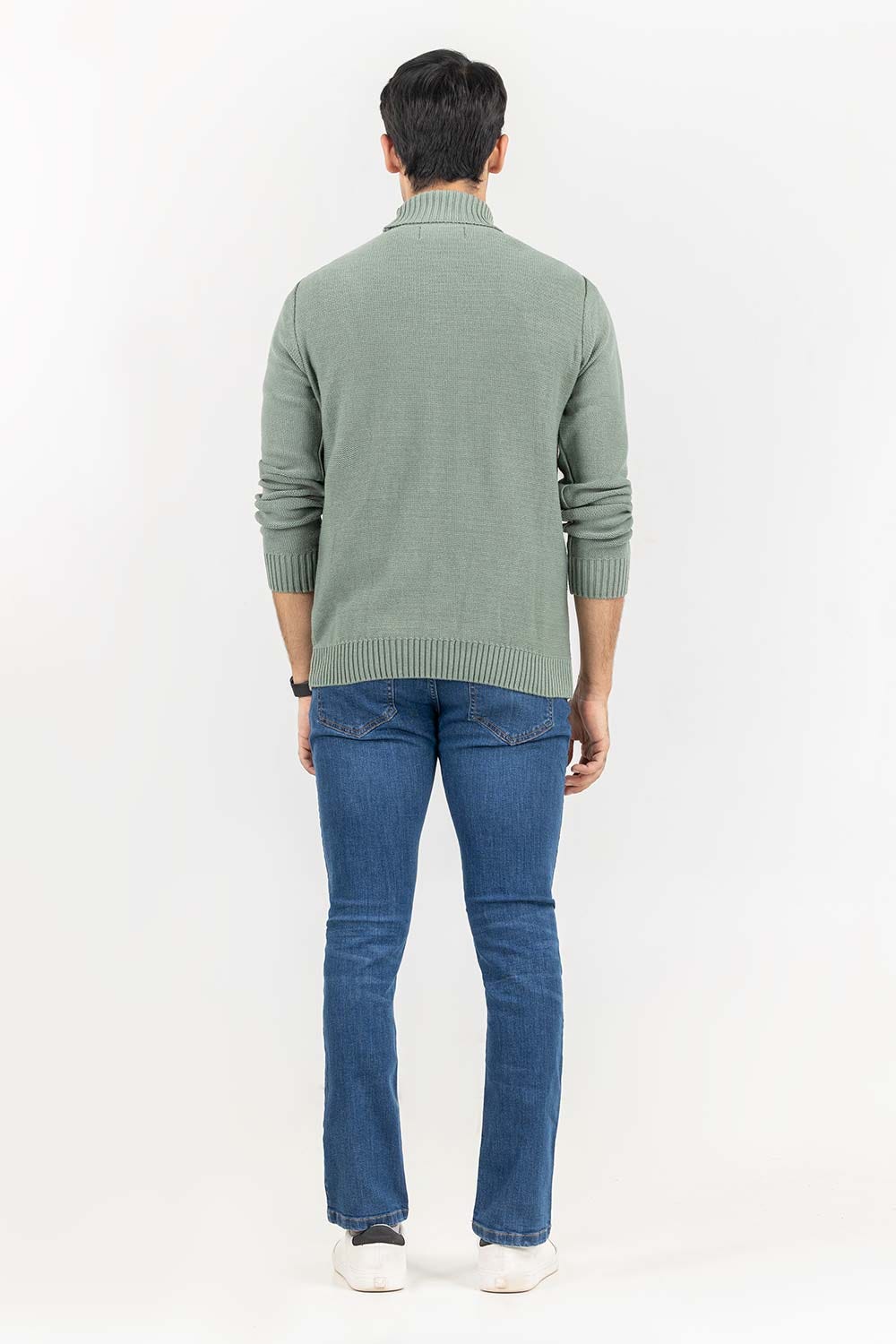 Olive TurtleNeck Cabling Sweater SWT-FFSTN22-210