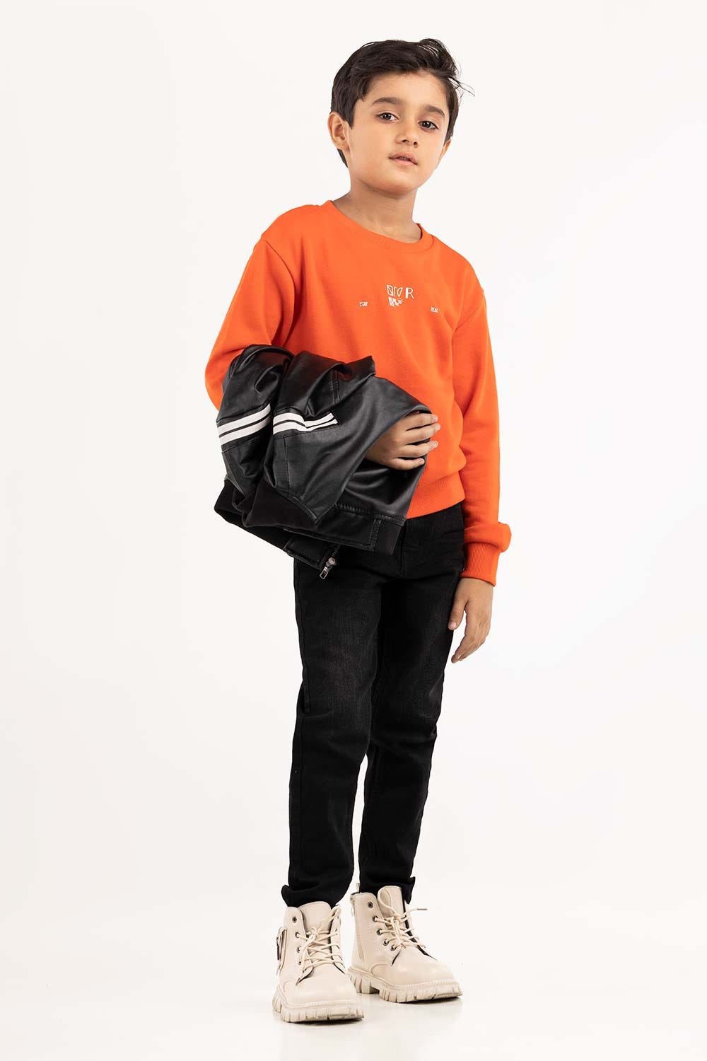 Junior Boy Orange Sweatshirt 224-312-074