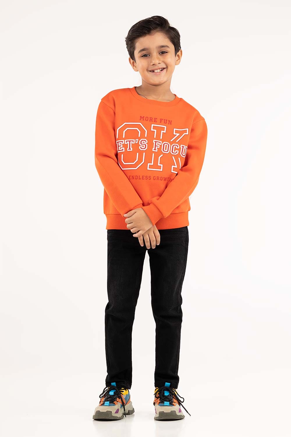 Toddler Boy Orange Sweatshirt 224-512-010