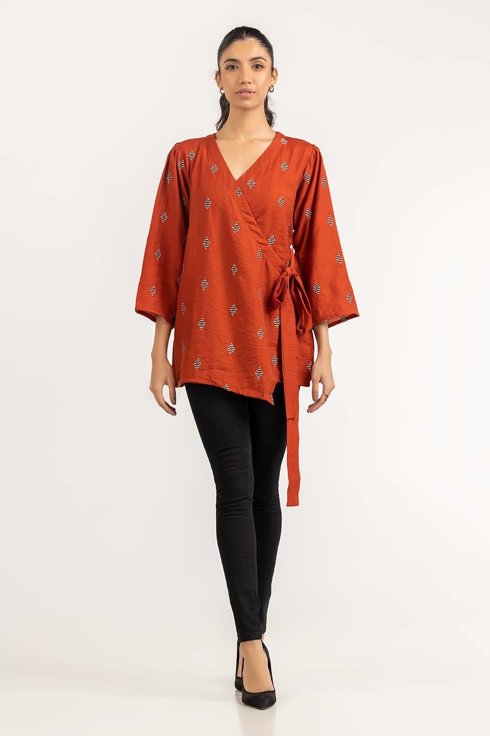 Orange Woven Shirt 231-217-037