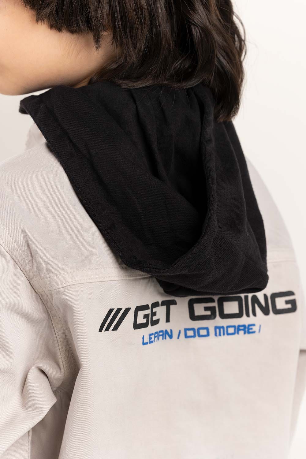 Junior Boy Grey Overshirt With Removable Hood 224-317-004