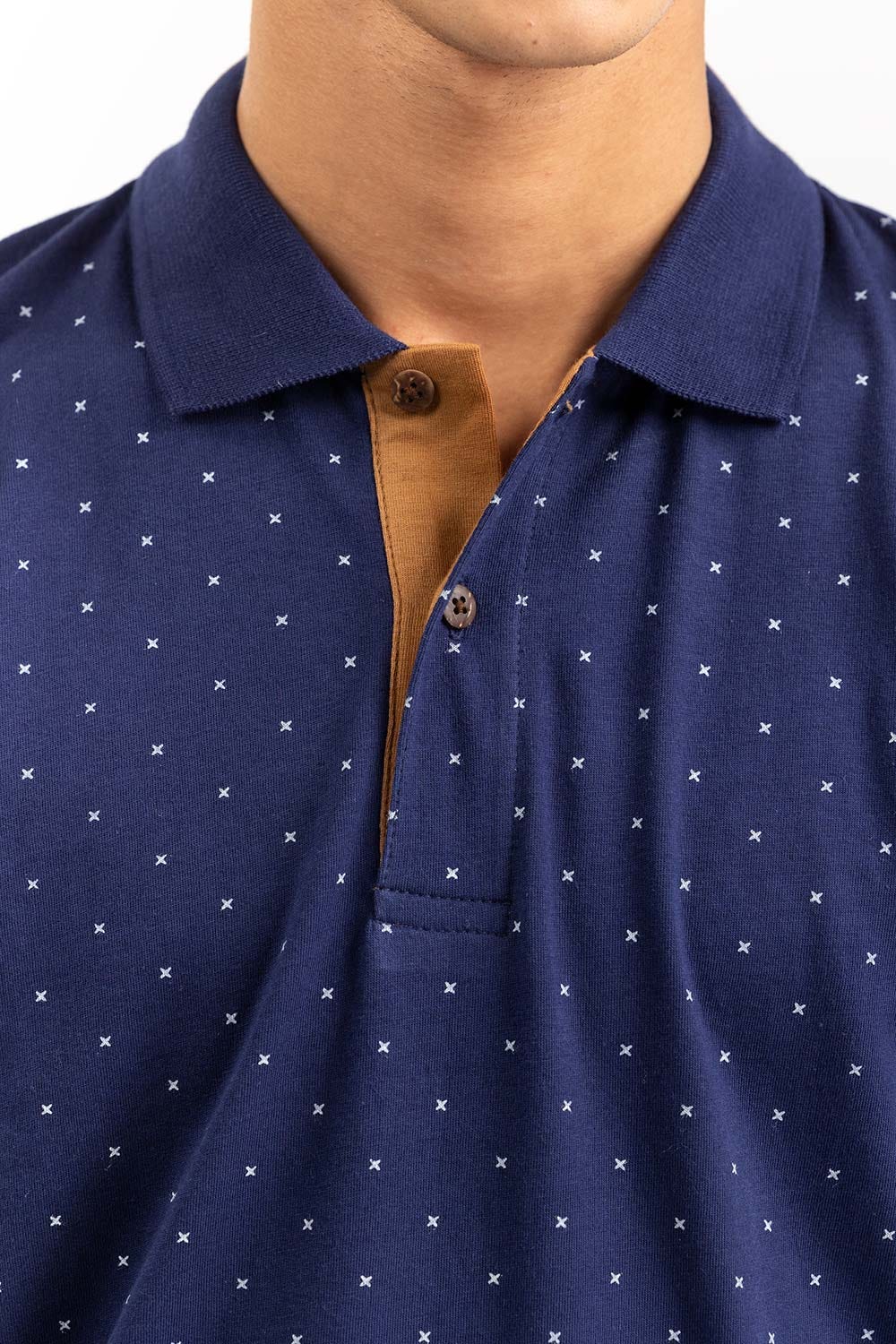 Oxford Blue Printed Polo SJP-PRINT-D07