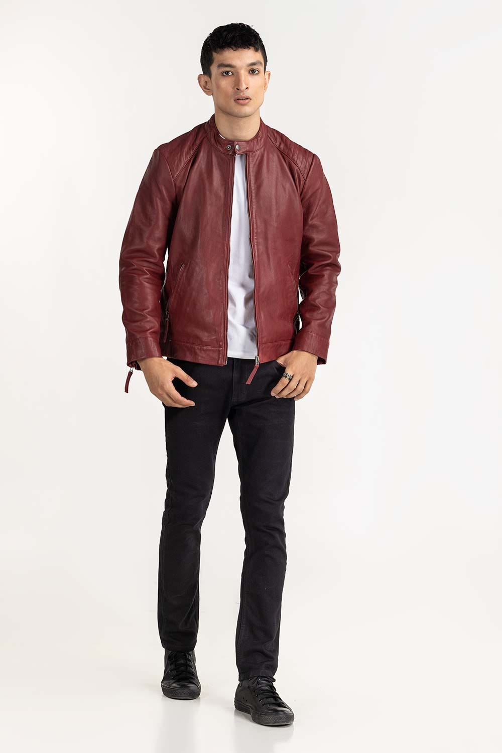 Oxred Leather Moto Racer Jacket JKT-LTH22-053