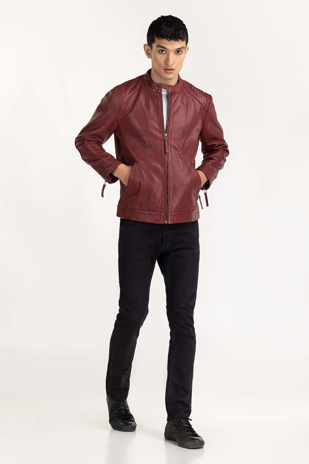 Oxred Leather Moto Racer Jacket JKT-LTH22-053
