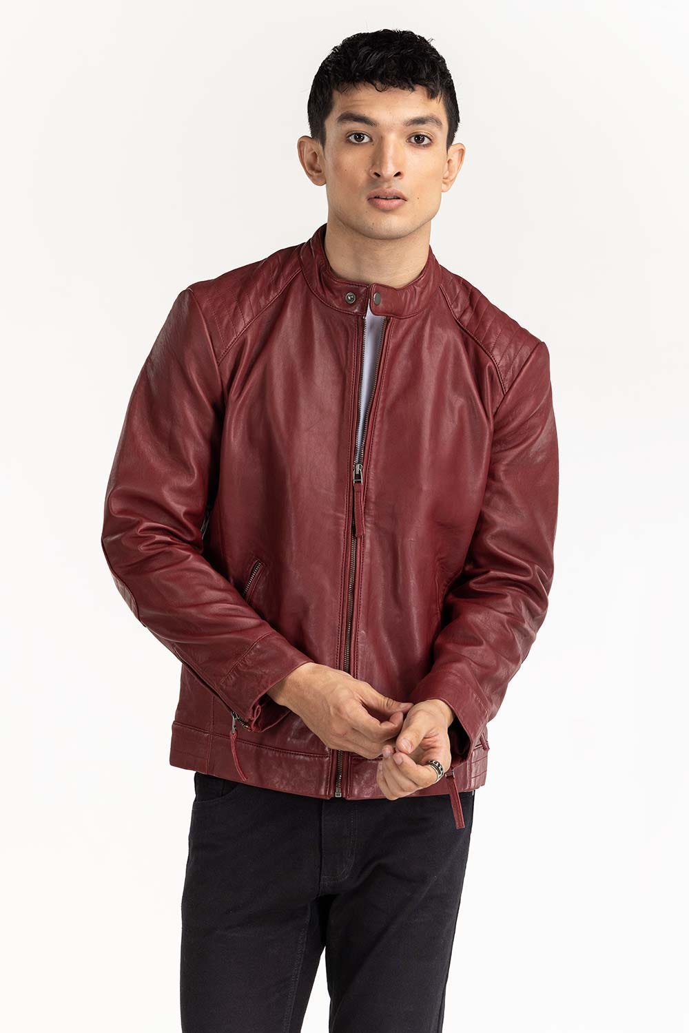 Oxred Leather Moto Racer Jacket JKT-LTH22-053