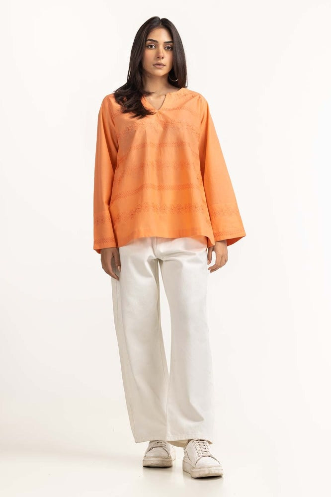 Peach Basic Blouse 231-217-039