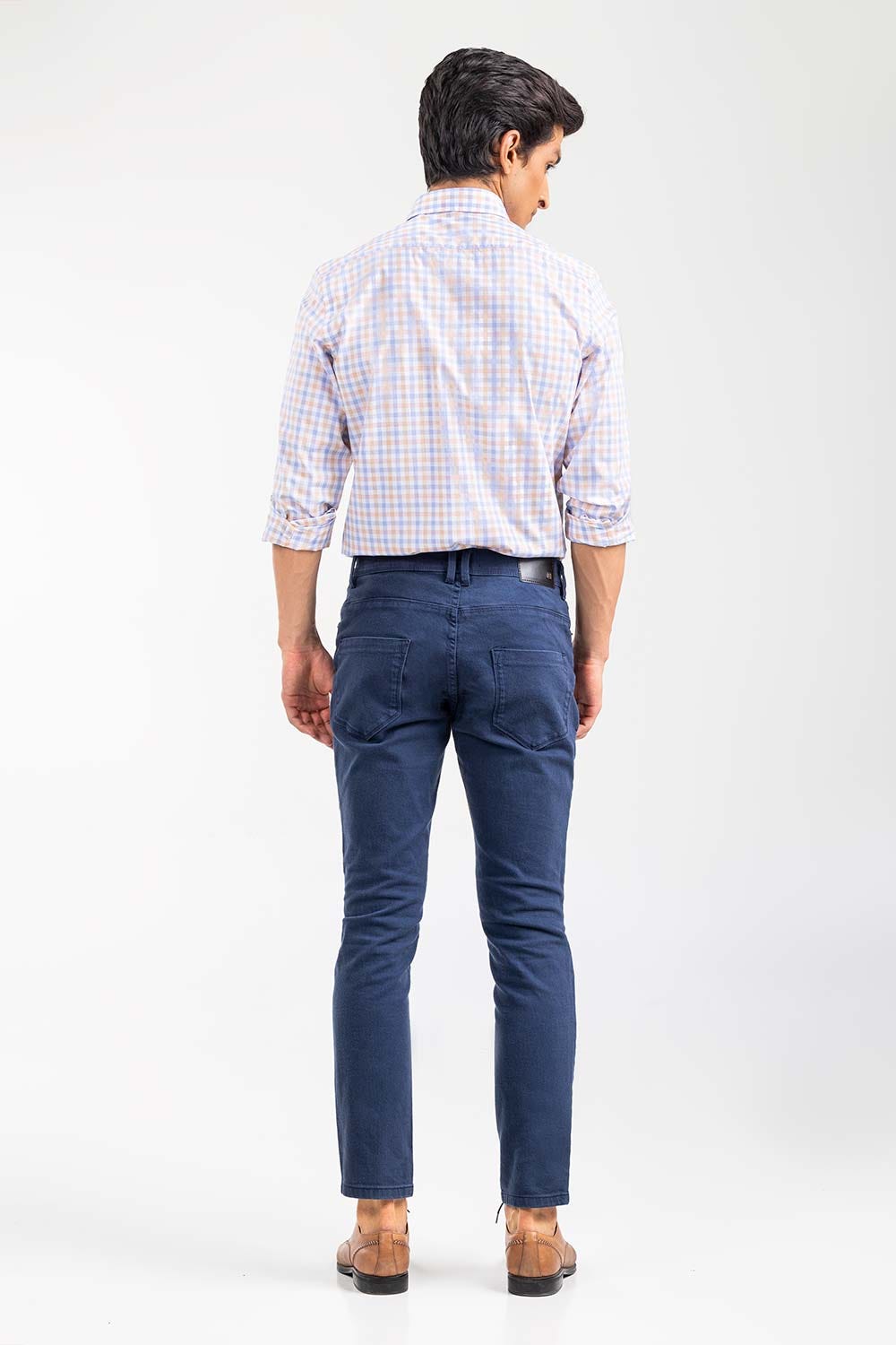 Peach Checkered Smart Casual Shirt CM-YD-2900 SC