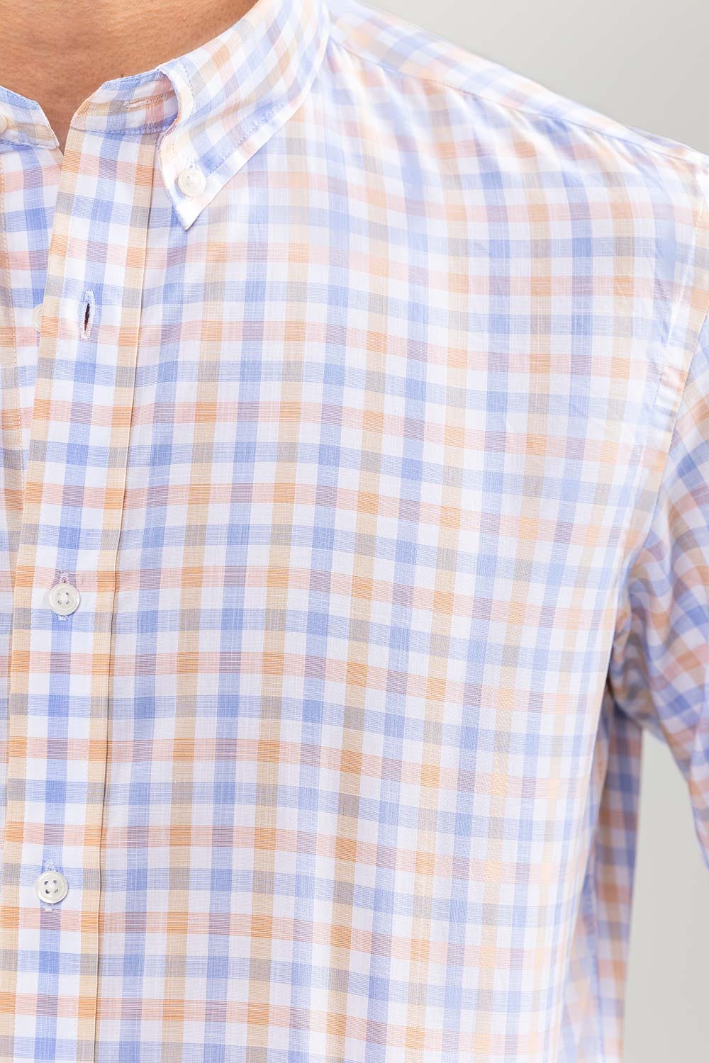 Peach Checkered Smart Casual Shirt CM-YD-2900 SC