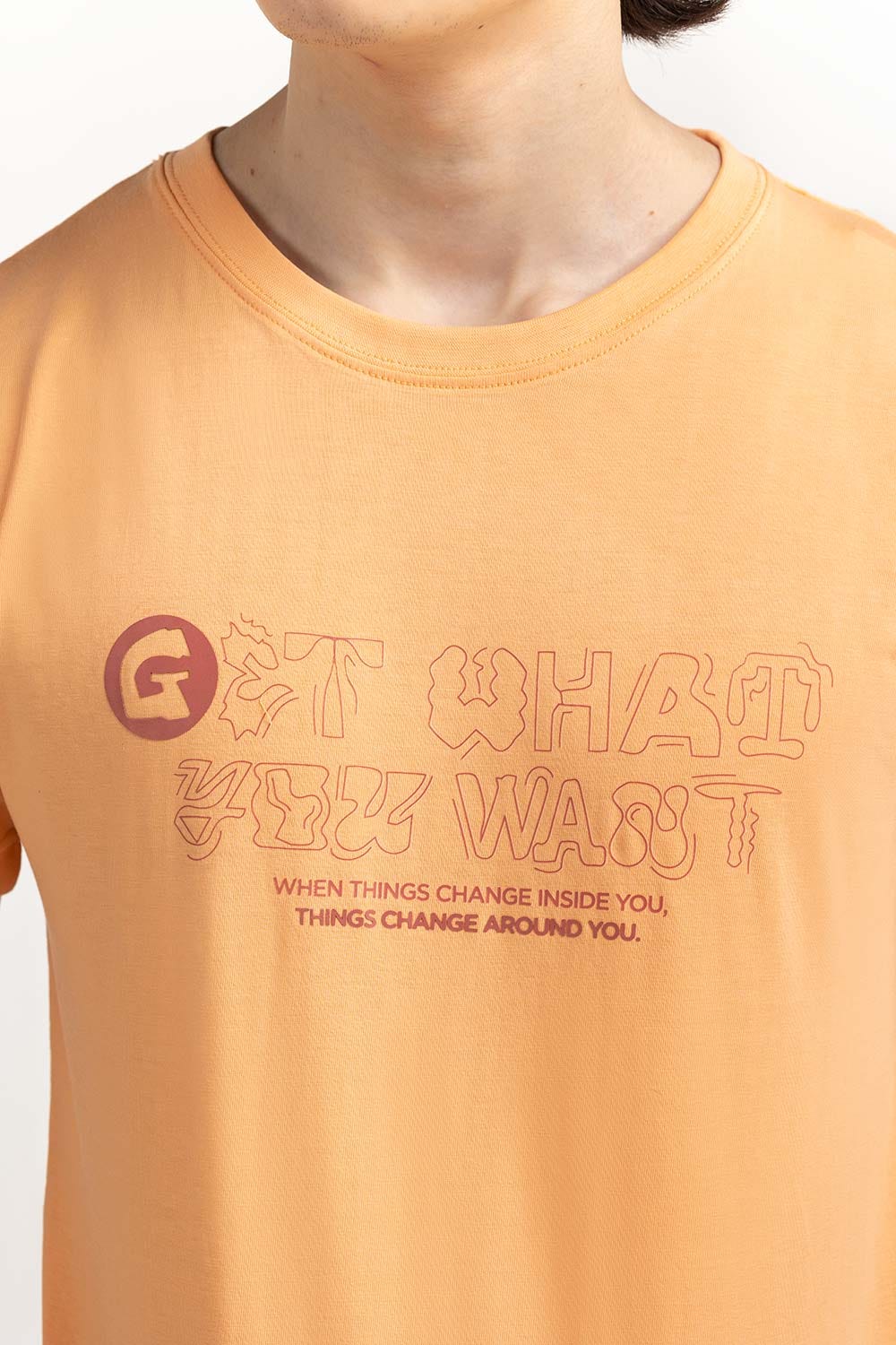 Peach Graphic Tee TS-CNSJ23-130