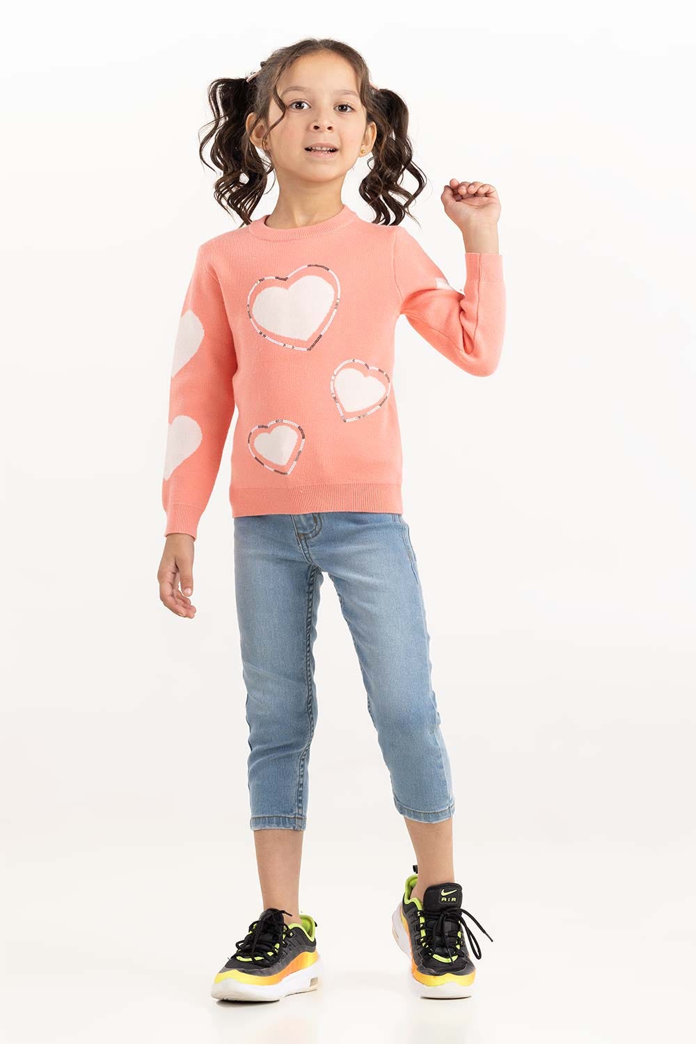 Toddler Girl Peach Knit Sweater 224-611-021