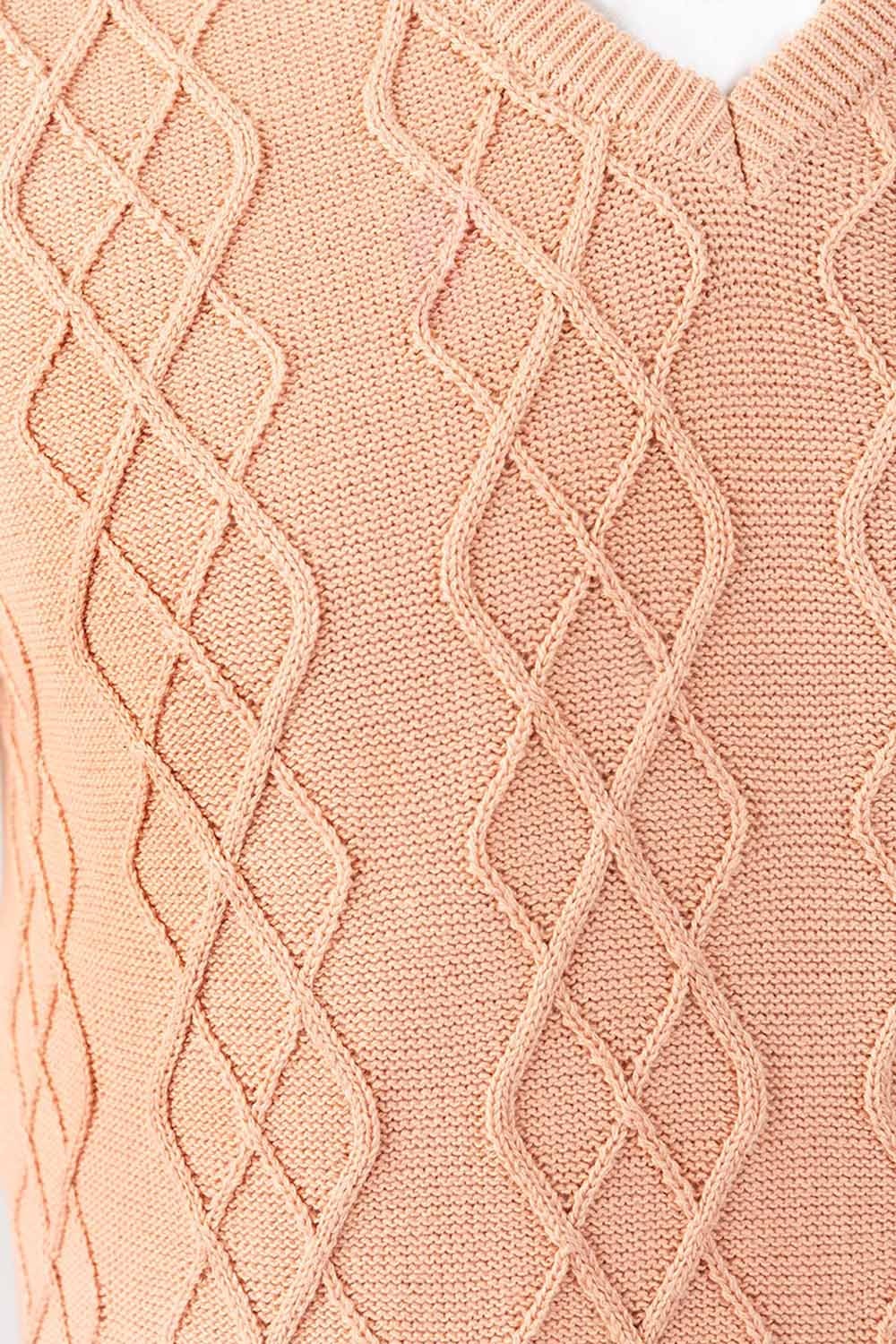 Peach Sleeveless Sweater SL-SWT-FD-23-01