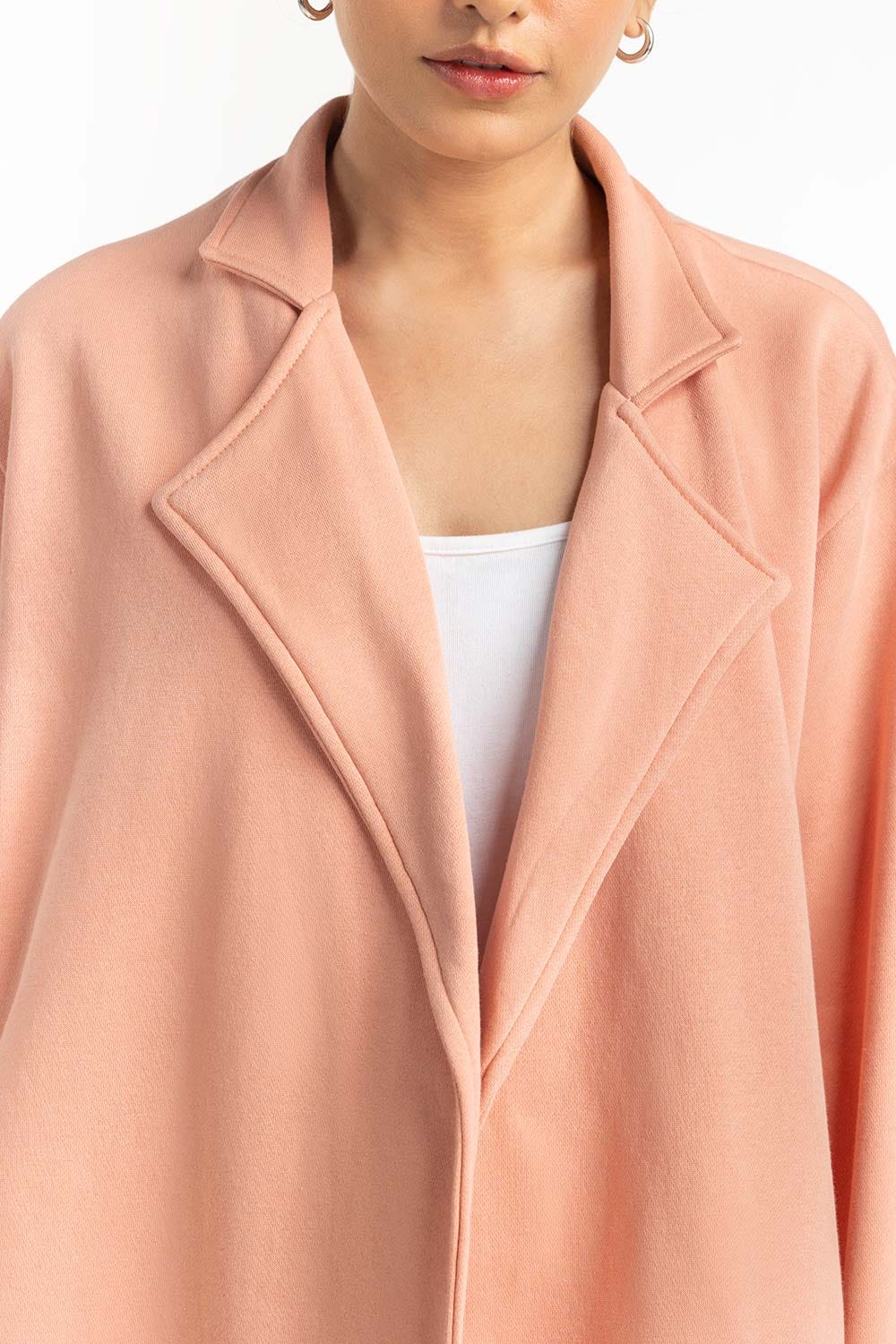 Peach Sweatshirt Blazer 224-212-061